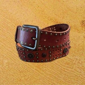 Fossil Genuine Leather Studded Belt - Women’s Medium